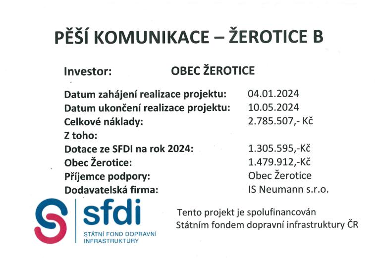 Pěší komunikace - Žerotice B