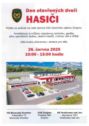 Den otevřených dveří HASIČI 26.6.2025 od 10.00 - 15.00